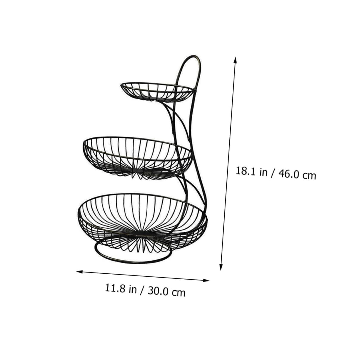 Black 3-Tier Iron Fruit Basket V895593