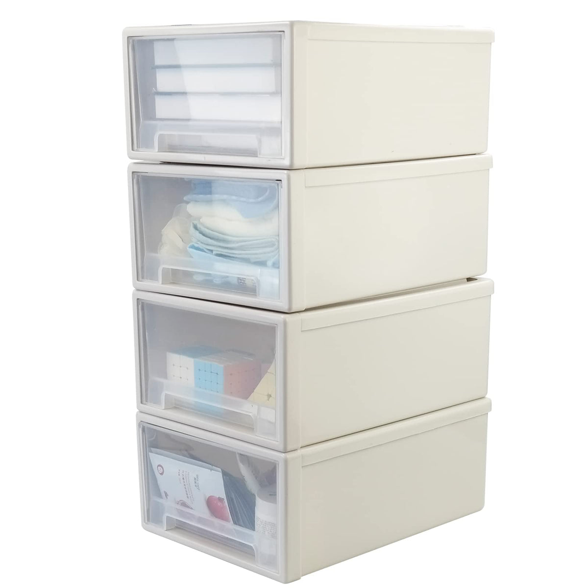 17.8 Quart 4 Pcs Plastic Stacking Storage Drawer E646730