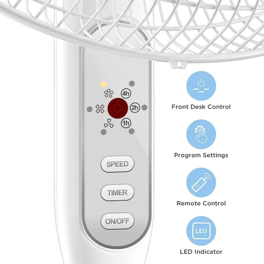 16" Adjustable Oscillating Pedestal Fan with Remote M423166