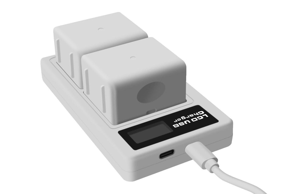 LCD Dual Charger with 2-Pack Batteries 3.85V 4800mAh H7183
