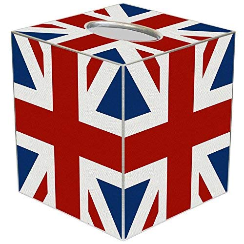 Union Jack Wood Tissue Box Cover W4892