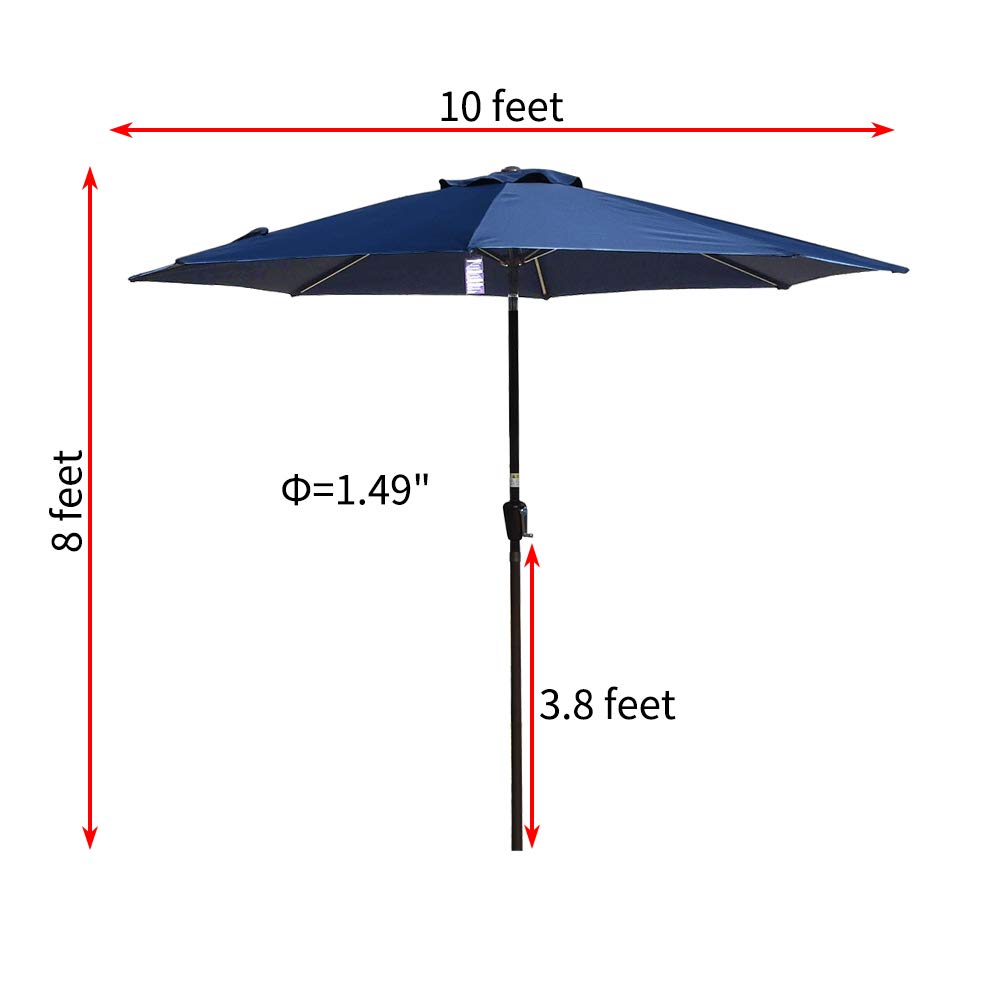 Red Patio Umbrella with Tilt and Crank J36161