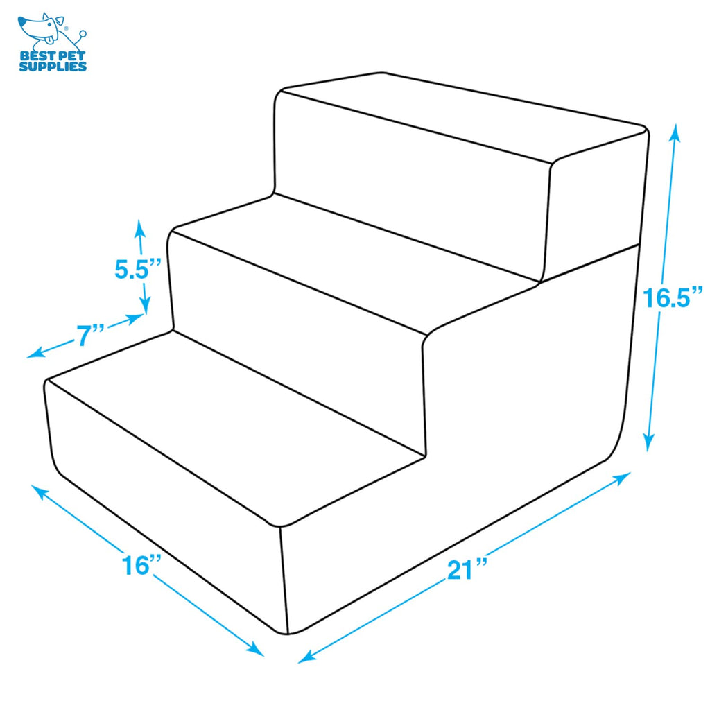 Foldable 3-Step Dog Stair and Pet Ramp H215
