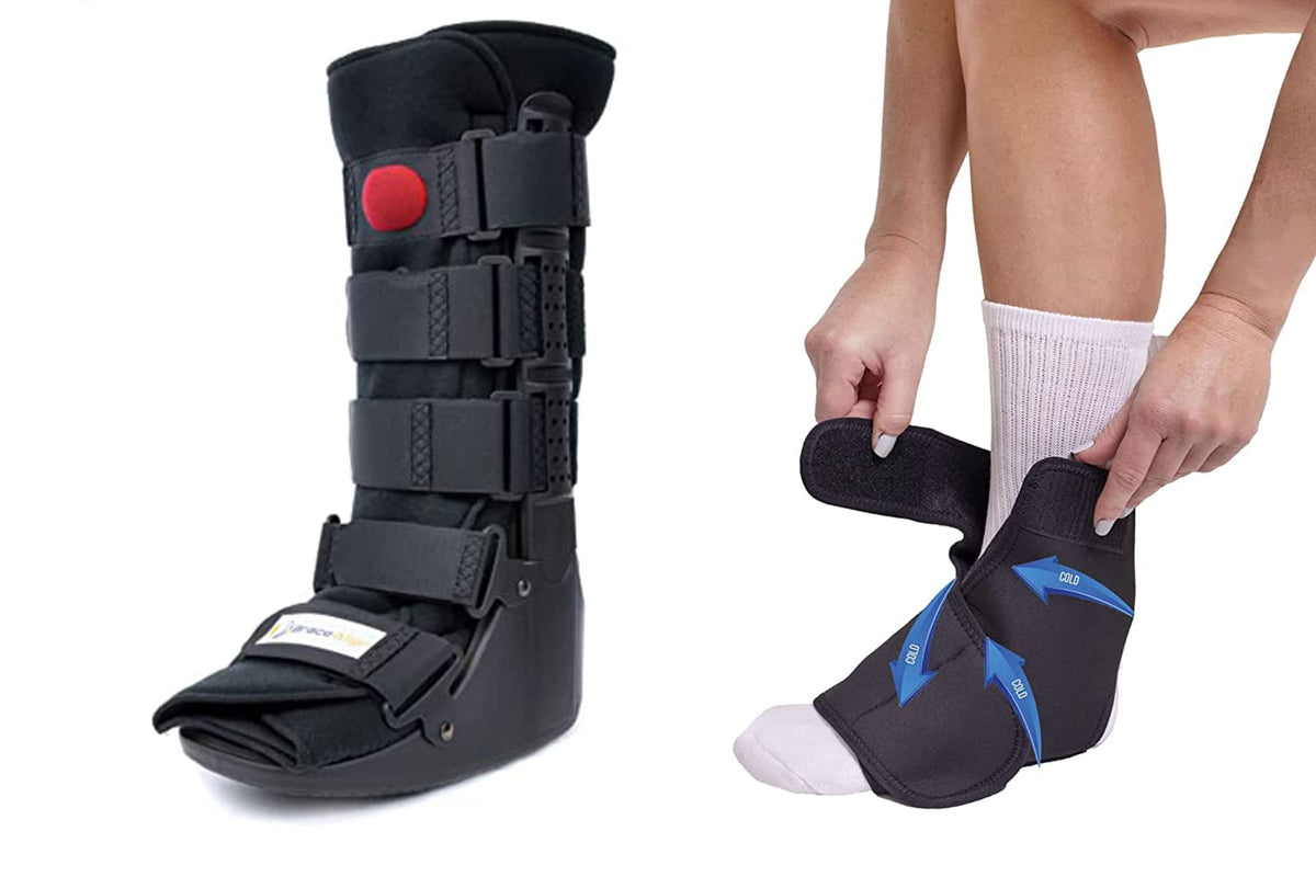 Tall CAM Walker Boot + Ankle & Foot Ice Pack Cold Wrap M79716