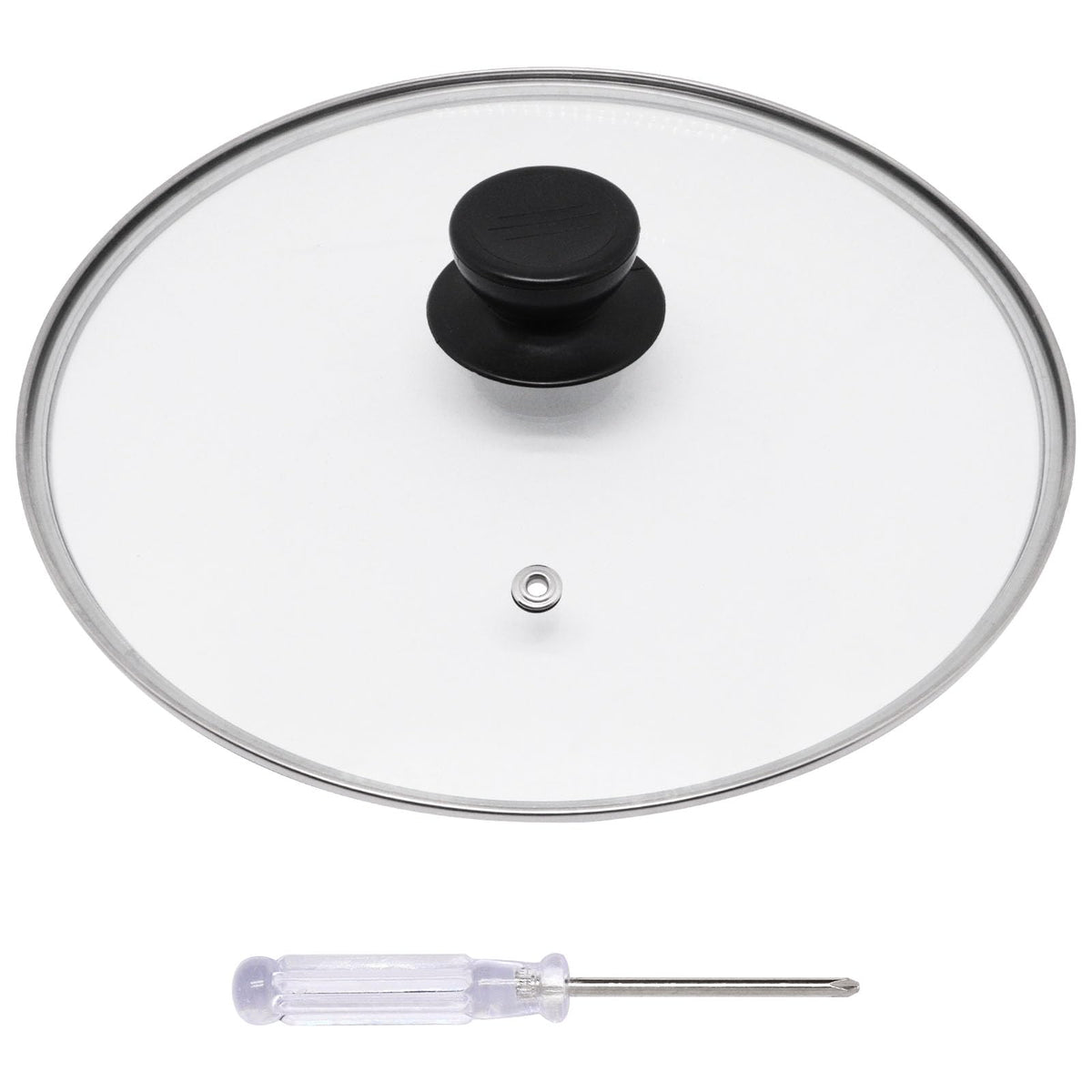 10 Inch Round Tempered Glass Pan Lid with Heat Resistant Handle Y371334