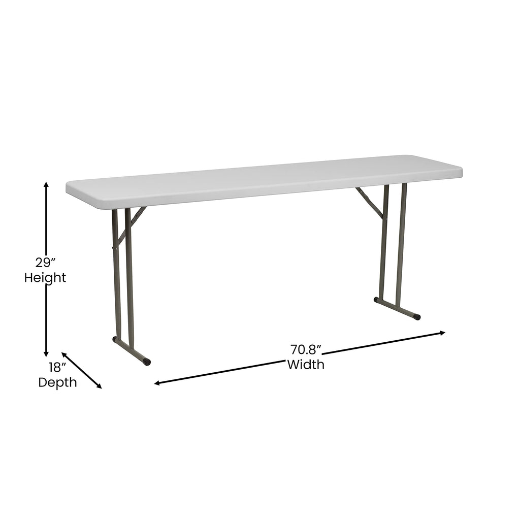 10 Pack 6-Foot Granite White Plastic Folding Table F63076
