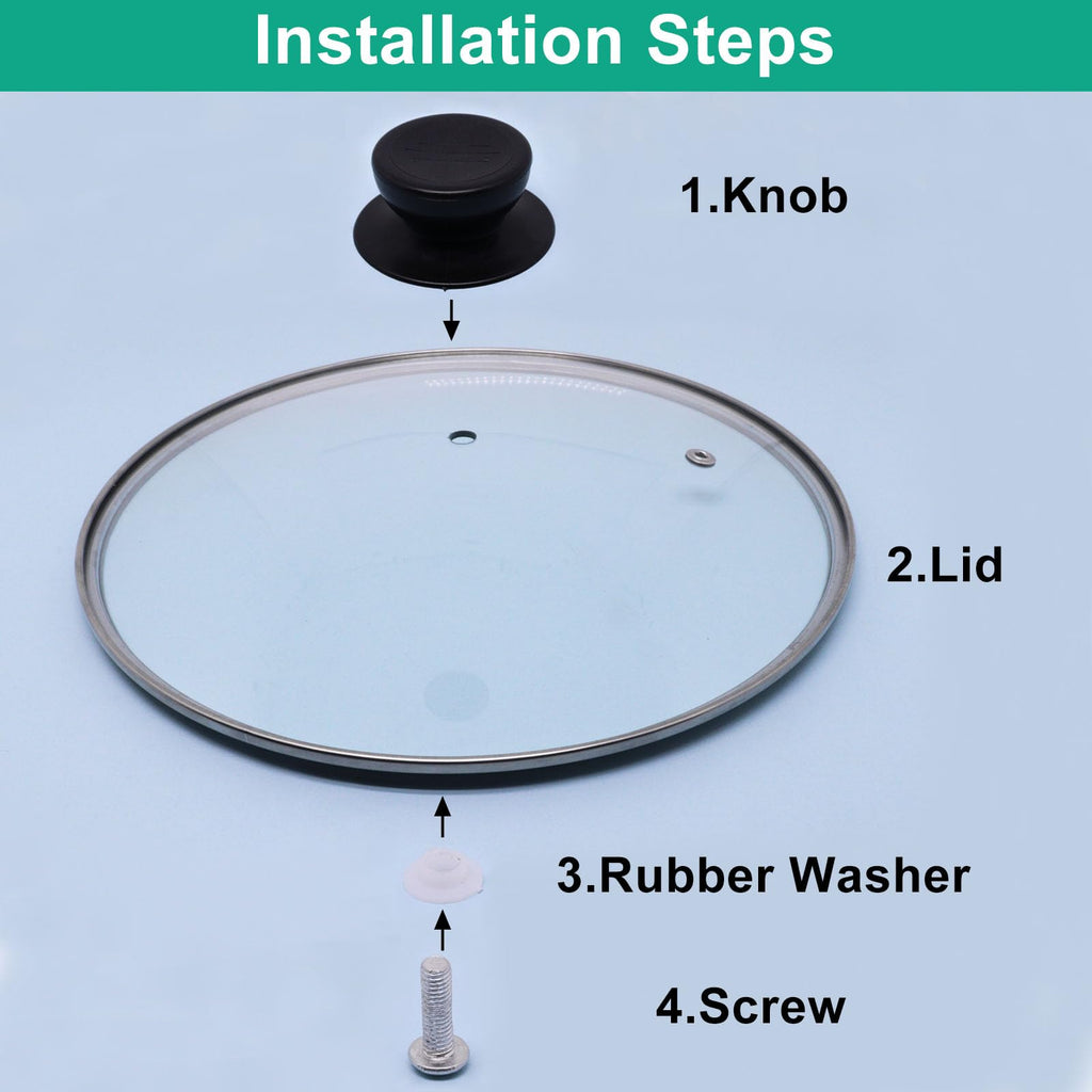 10 Inch Round Tempered Glass Pan Lid with Heat Resistant Handle Y371334