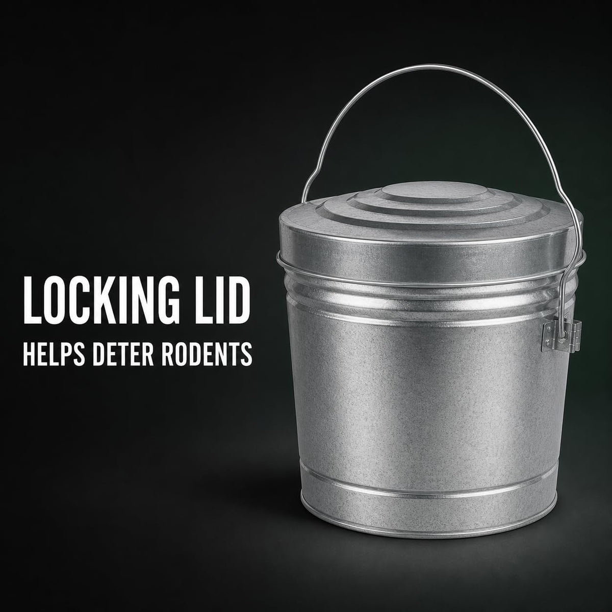 6 Gal Galvanized Steel Storage Can with Locking Lid J212