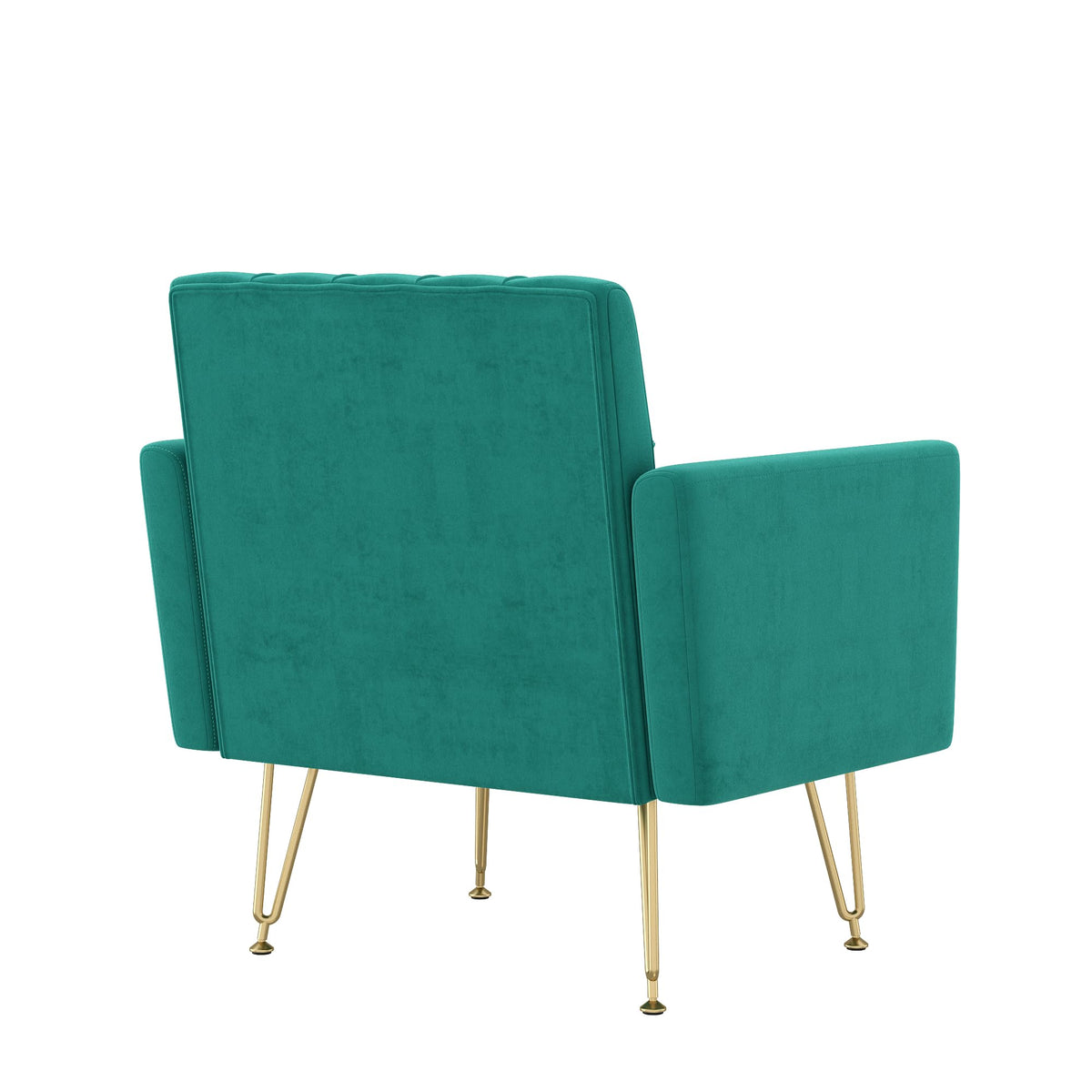 Oversized Velvet Tufted Accent Chair with Gold Legs Y338947