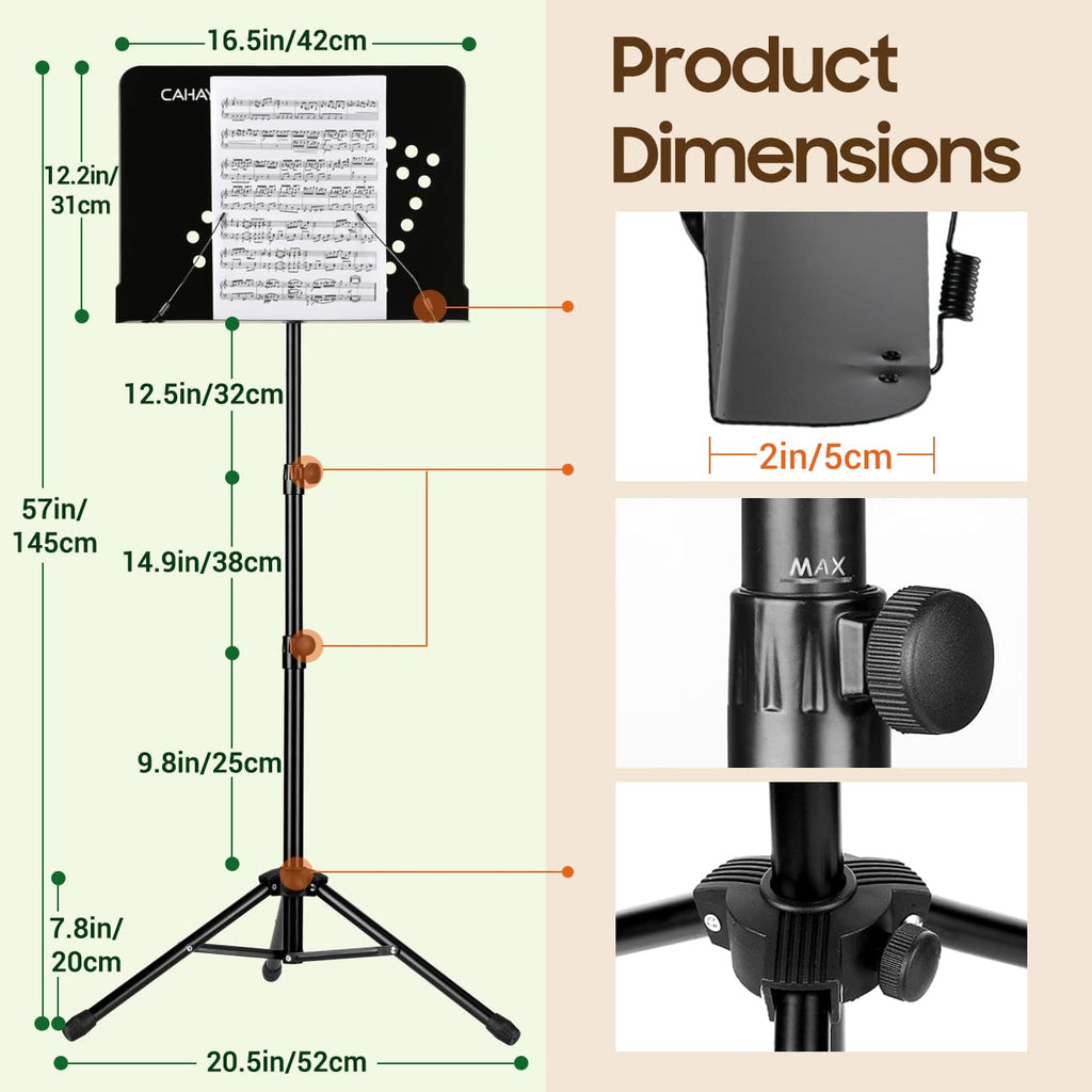 Adjustable Metal Sheet Music Stand with Carry Bag D234359