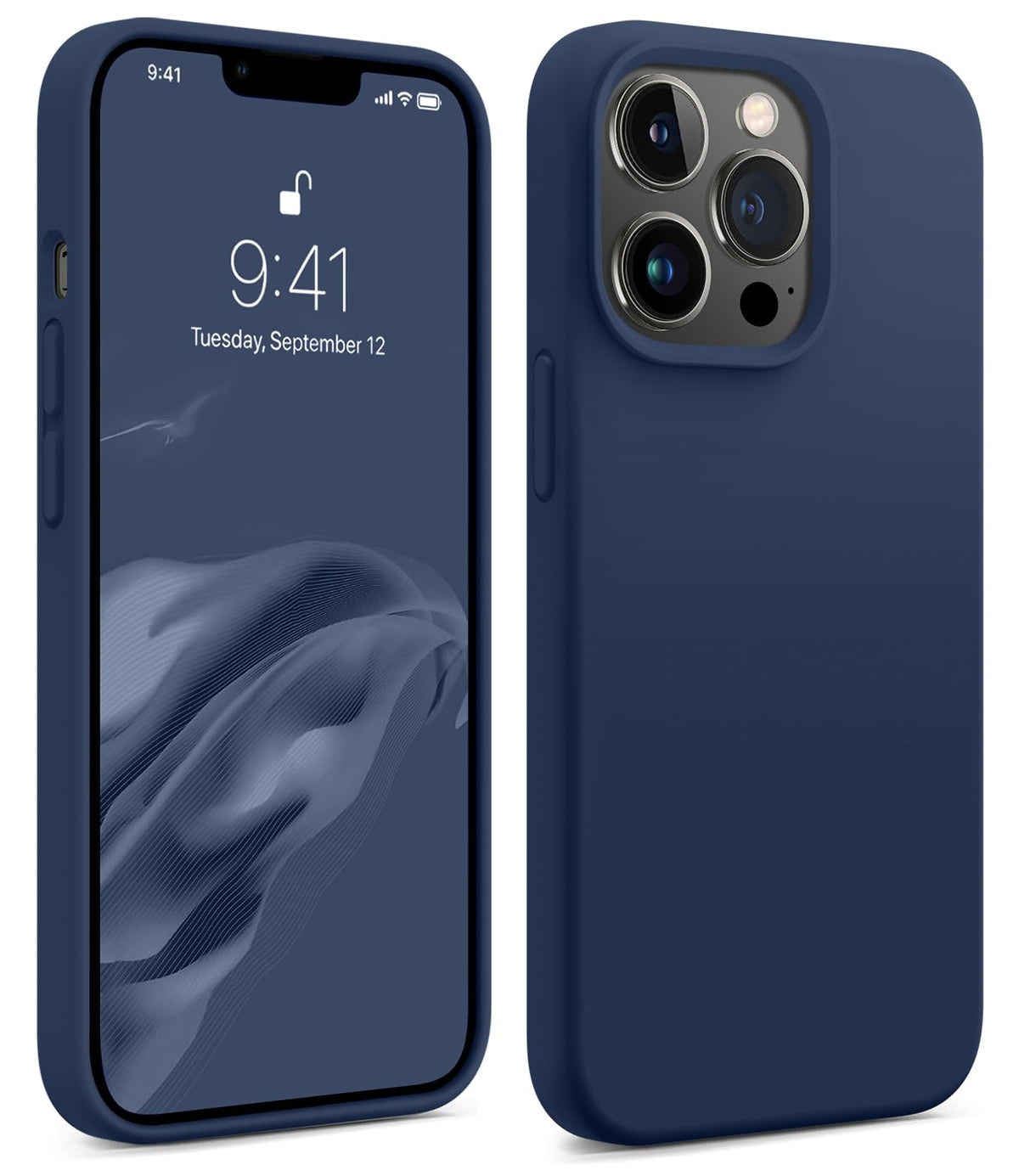 Magnetic Silicone Phone Case with Microfiber Lining, 6.7 inch, Navy Blue N18000