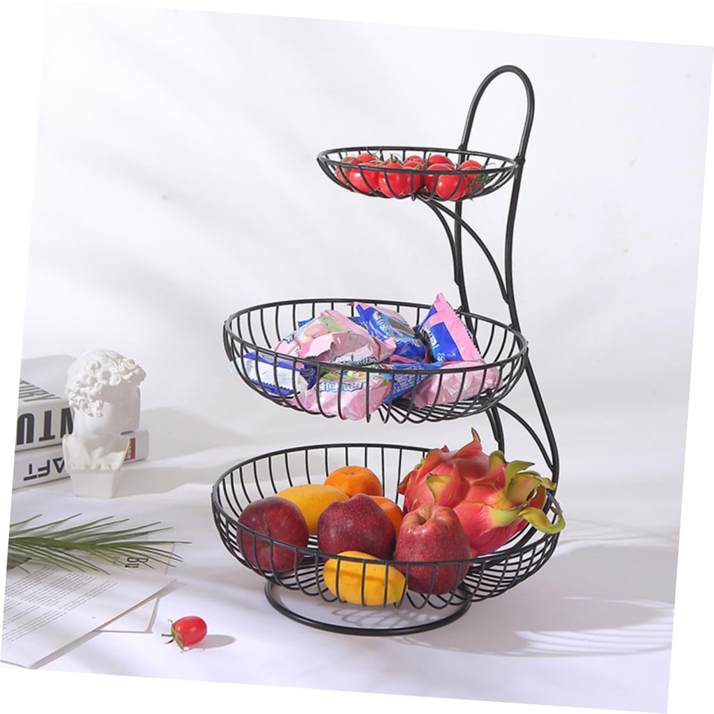 Black 3-Tier Iron Fruit Basket V895593