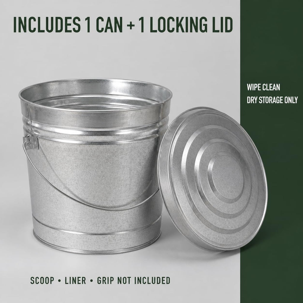 6 Gal Galvanized Steel Storage Can with Locking Lid J212