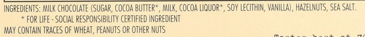 Hazelnut Milk Chocolate Bar 3.2 OZ E501506