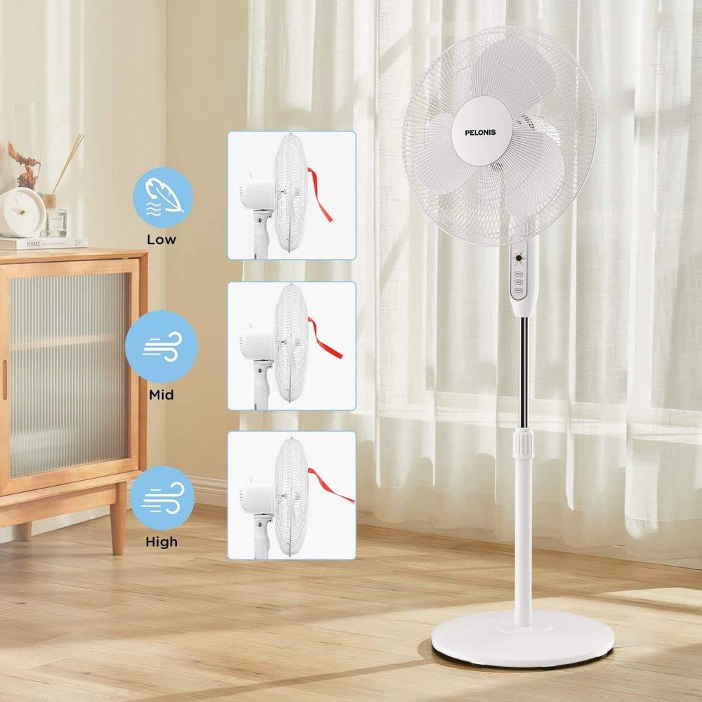 16" Adjustable Oscillating Pedestal Fan with Remote M423166