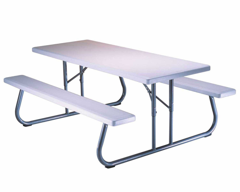 Folding Picnic Table 6 Feet White Granite I71090