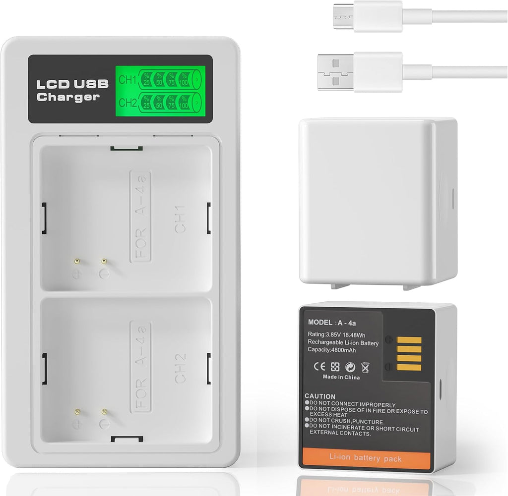 LCD Dual Charger with 2-Pack Batteries 3.85V 4800mAh H7183