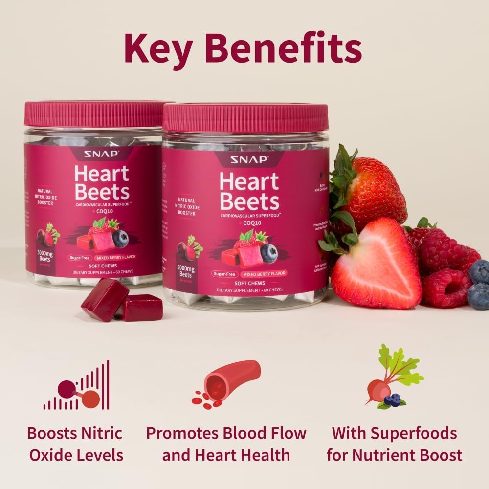 Beet Root Extract & CoQ10 Soft Chews, Mixed Berry, 60 Ct G3565