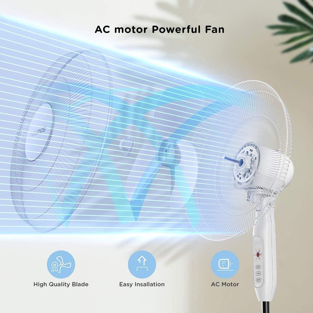 16" Adjustable Oscillating Pedestal Fan with Remote M423166