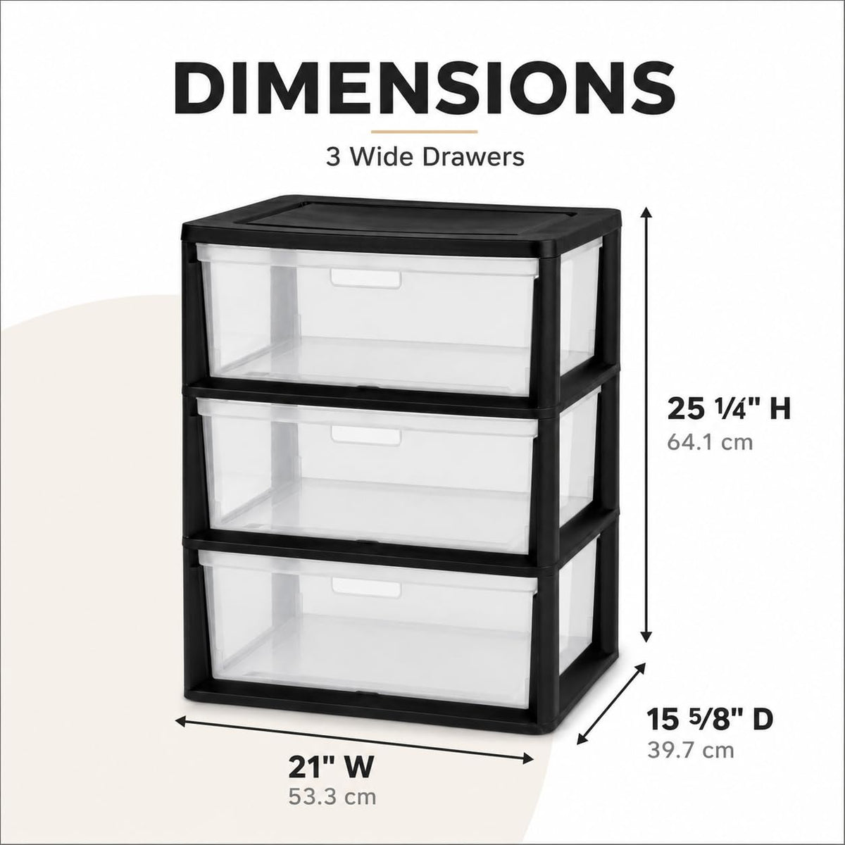 3 Drawer Storage Tower with Clear Bins O562