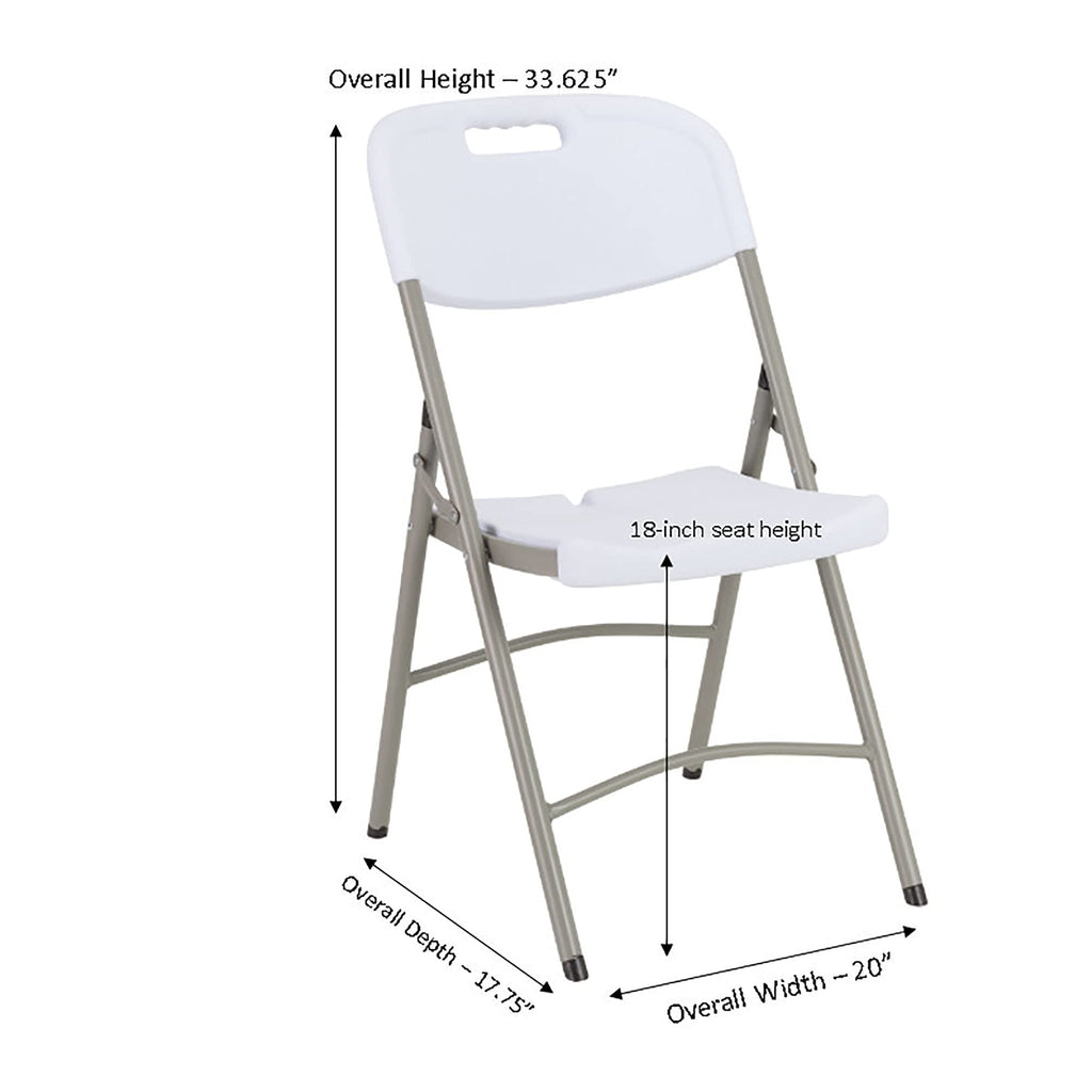White Plastic Folding Chairs Set of 4 Q6213