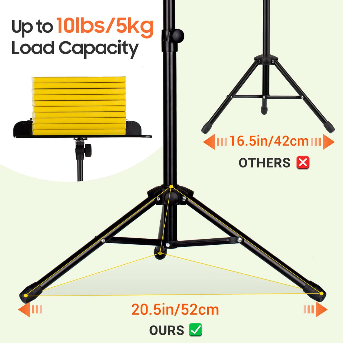 Adjustable Metal Sheet Music Stand with Carry Bag D234359