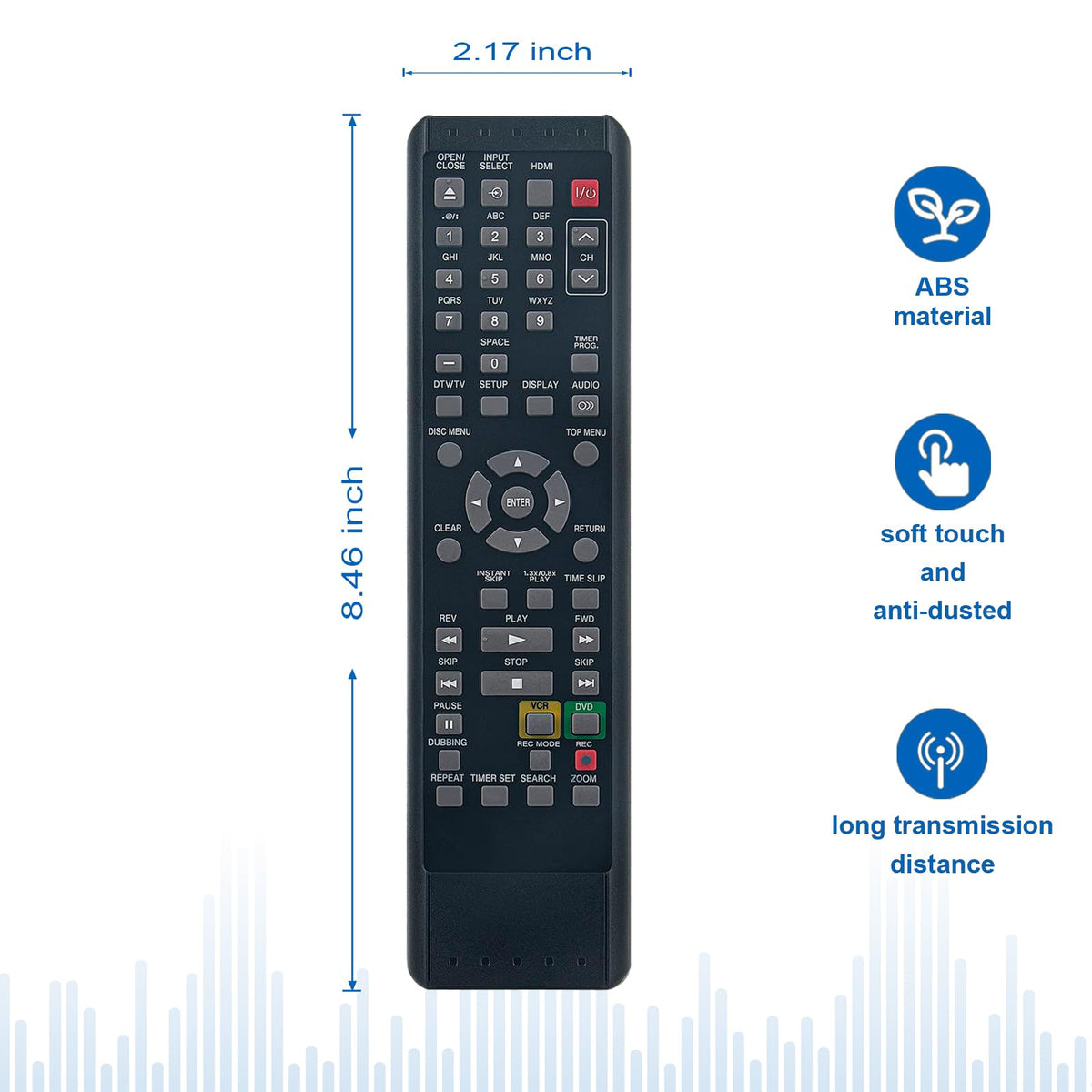 Replace Remote Control for DVD VCR Combo Player F147