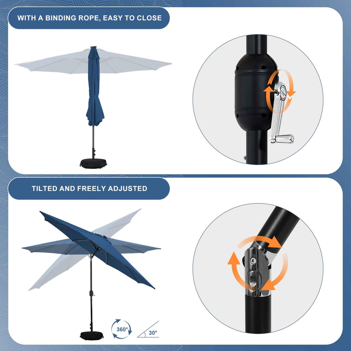 Red Patio Umbrella with Tilt and Crank J36161