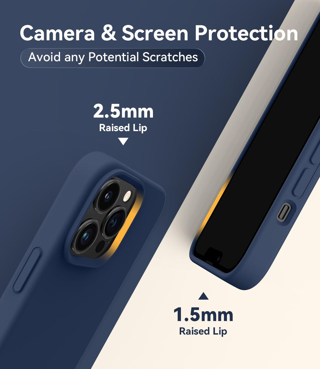 Magnetic Silicone Phone Case with Microfiber Lining, 6.7 inch, Navy Blue N18000