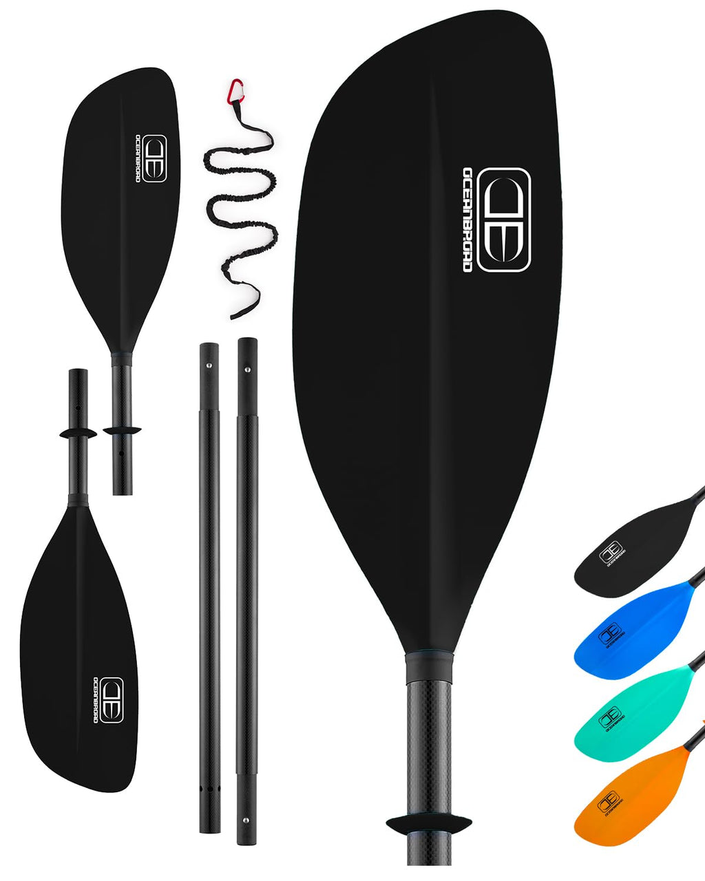 4 Pieces Carbon Fiber Kayak Paddle T340