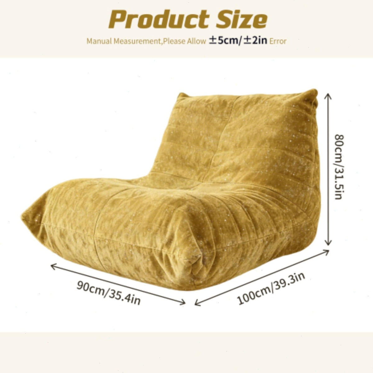 Memory Foam Flannelette Bean Bag Chair H363597