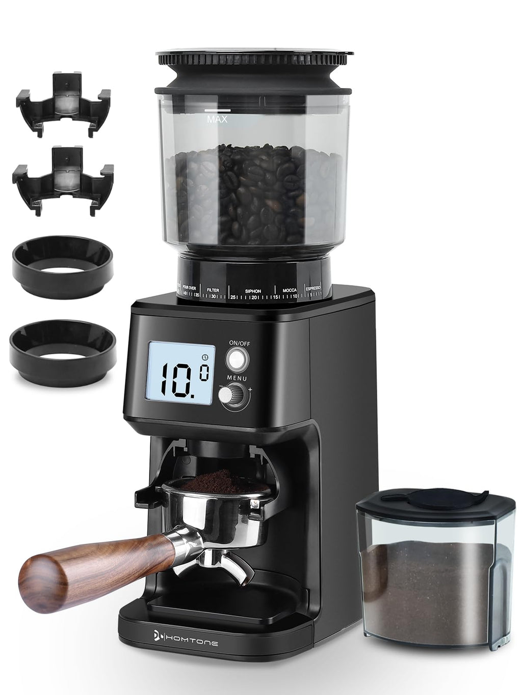 Conical Burr Espresso Coffee Grinder, 51 Settings, Stainless Steel K80694