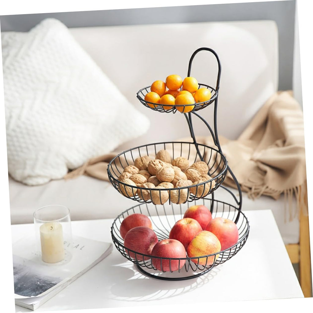 Black 3-Tier Iron Fruit Basket V895593