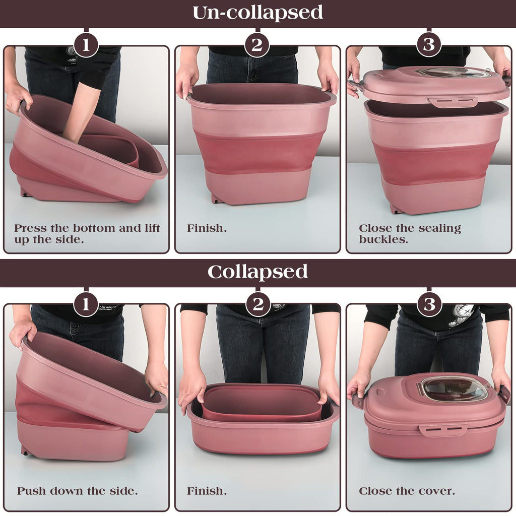 Airtight Collapsible Pet Food Storage Container with Scoop O95555