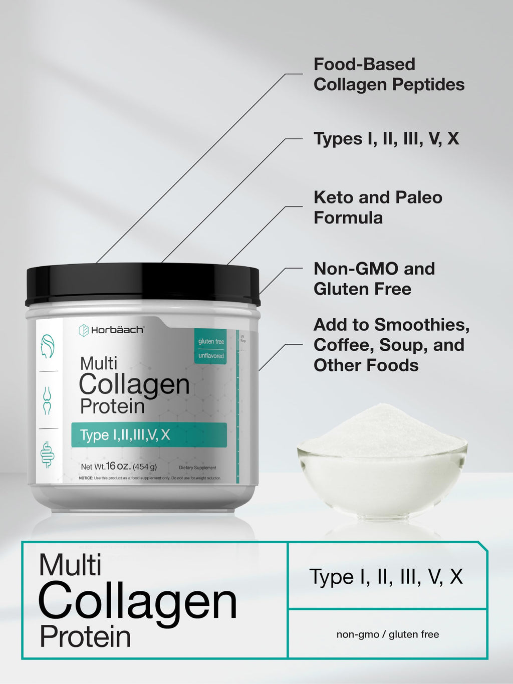 Multi Collagen Protein Powder 16 oz J1754