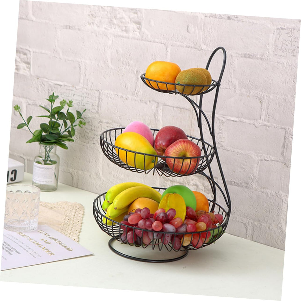 Black 3-Tier Iron Fruit Basket V895593