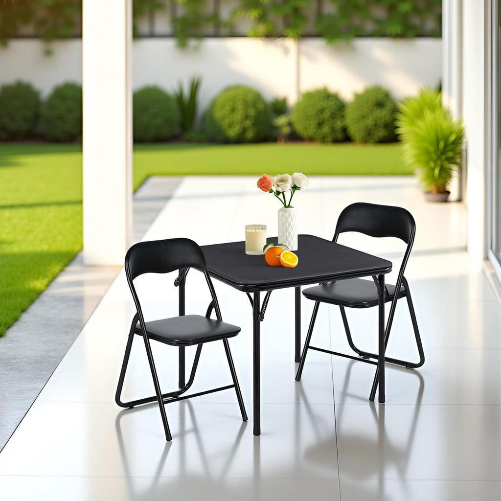 Square Folding Card Table 31.5 Inch PVC Top Metal Frame E567