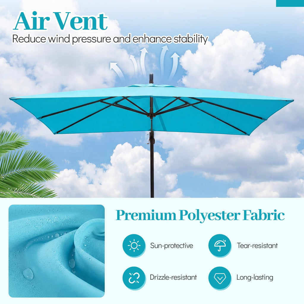 8x8 FT Square Offset Cantilever Patio Umbrella with Base H1406