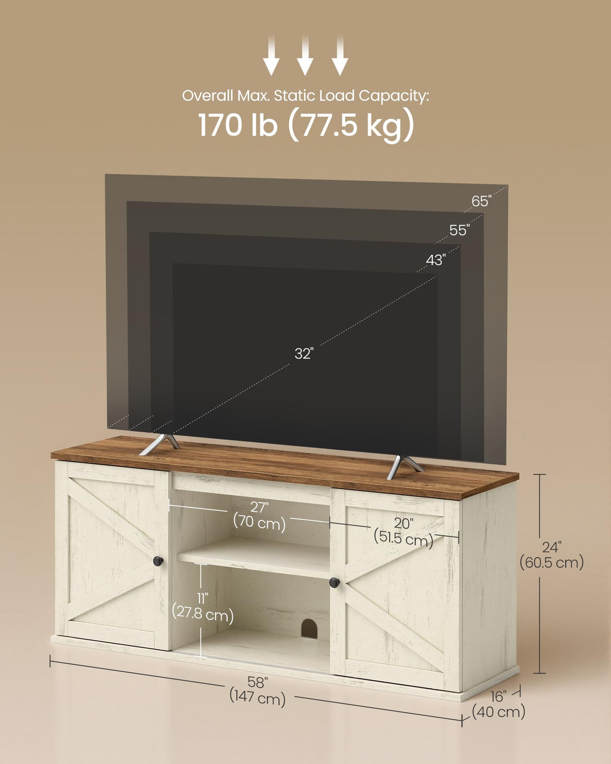 Farmhouse TV Stand for 65'' TV N637