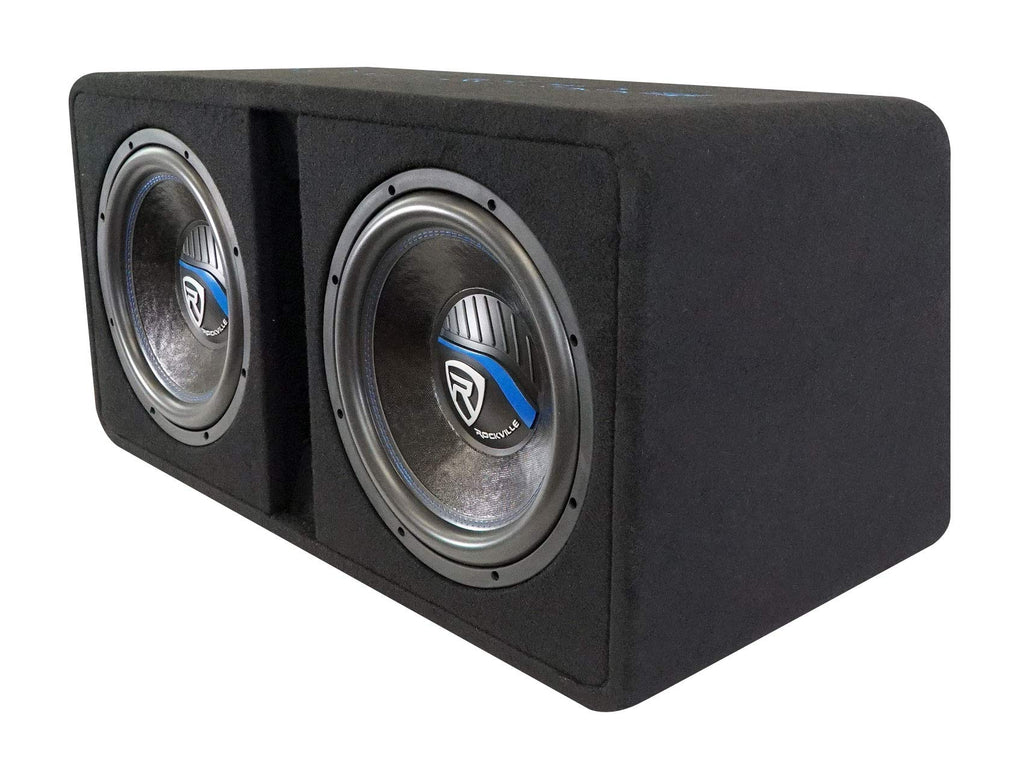 Dual 8" Loaded Car Subwoofer Enclosure with Amp H68356
