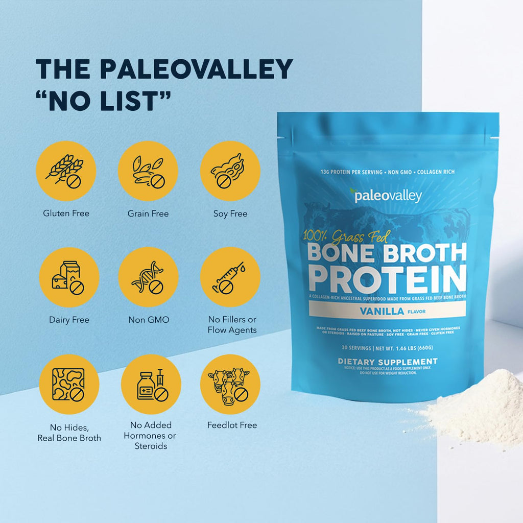 Grass Fed Bone Broth Protein Powder Vanilla O9870