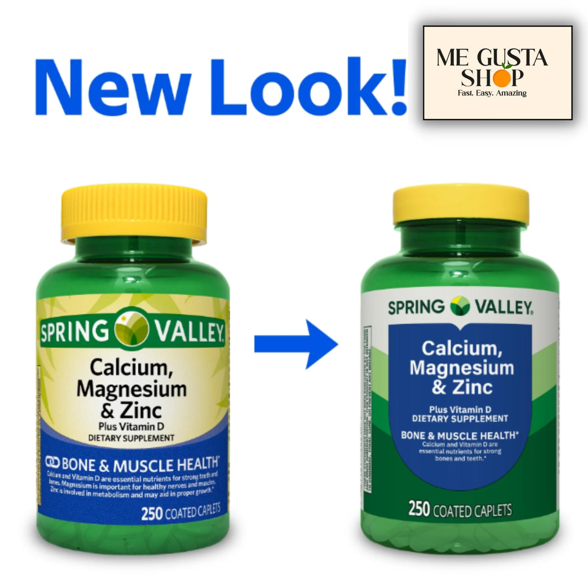 Calcium Magnesium Zinc Plus Vitamin D3 Caplets 500 Count K4271