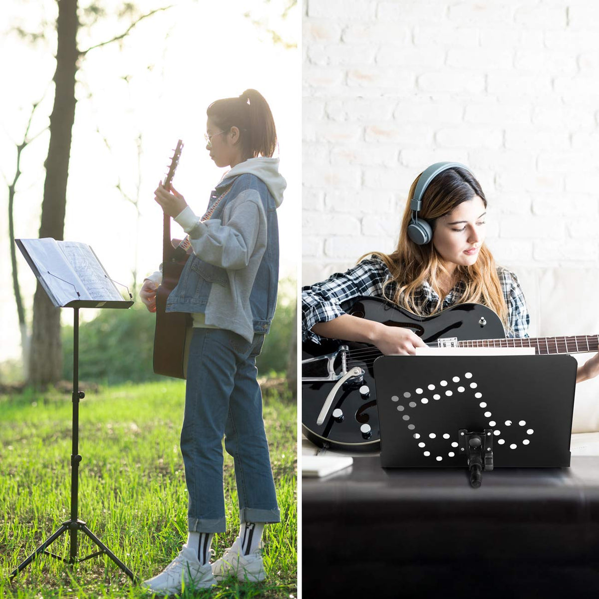 Adjustable Metal Sheet Music Stand with Carry Bag D234359