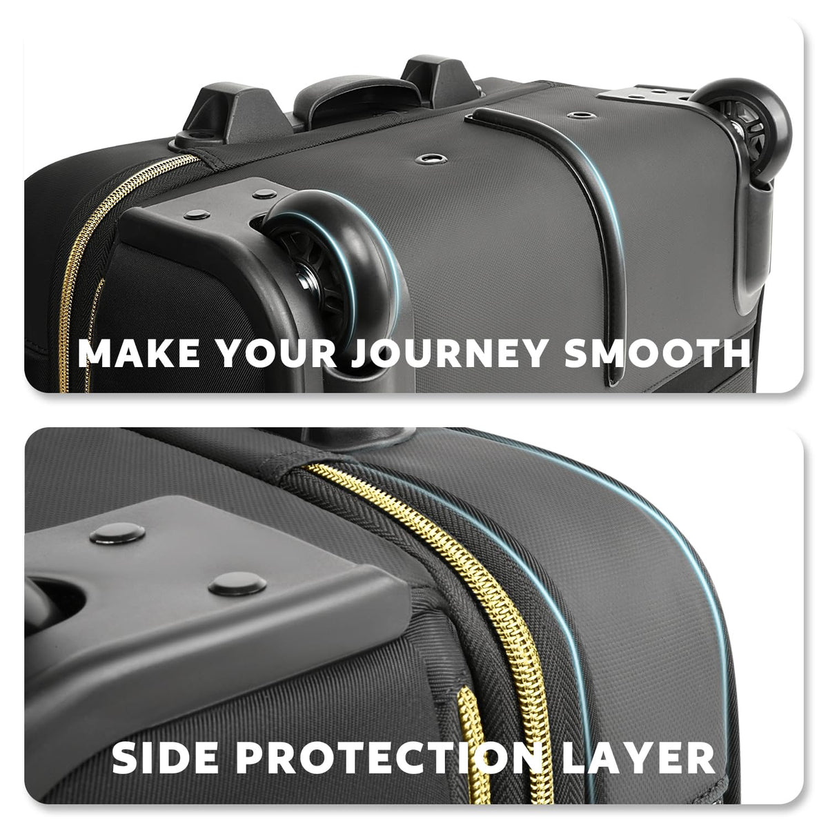 Rolling Laptop Bag with Wheels, 17 Inch Waterproof Black K348706