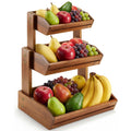 3 Tier Acacia Wood Fruit Basket W5265