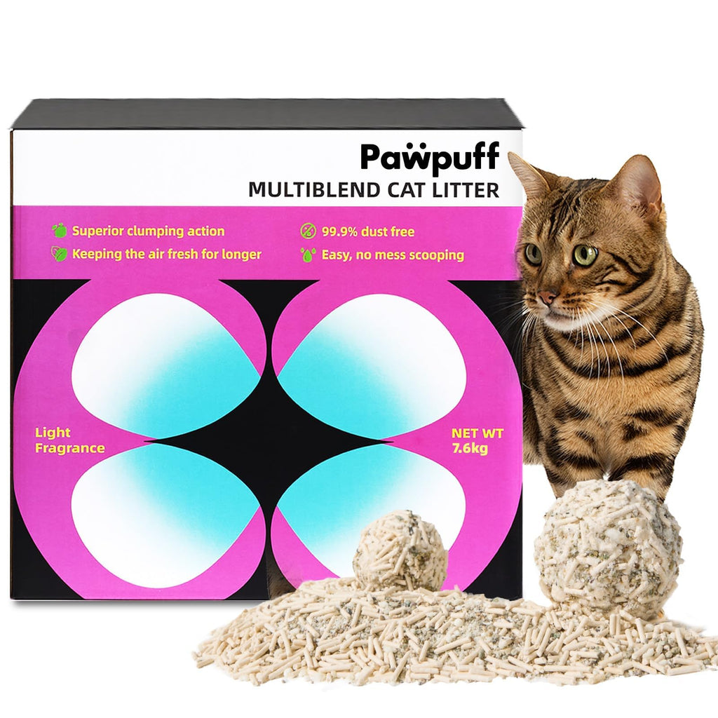 Clumping Cat Litter 99.9% Dust Free Flushable Mixed Tofu and Bentonite Odor Control 16.8lb N109523