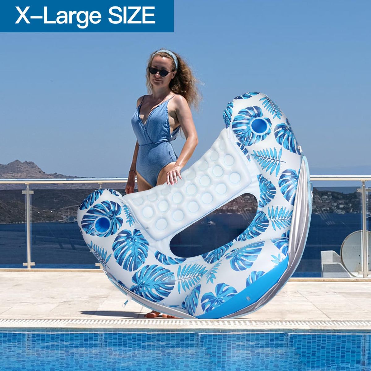 XL Pool Float with Canopy and Cup Holder U67069