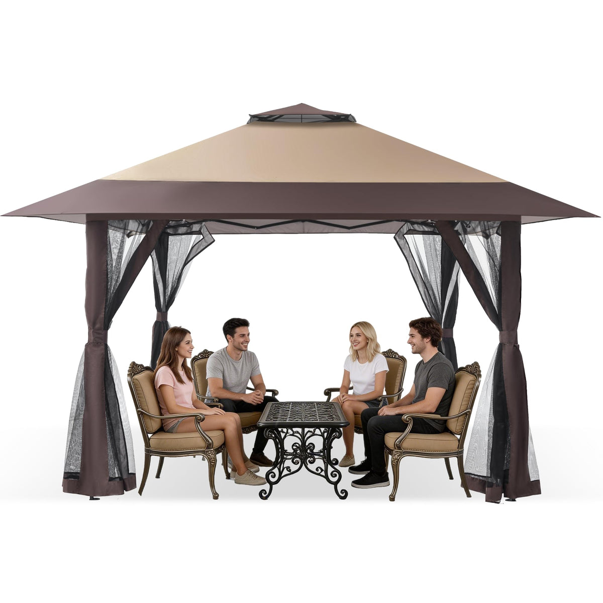 13x13 Pop Up Gazebo with Mosquito Netting Sidewall P856