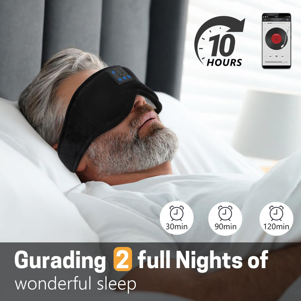 Sleep Mask with Bluetooth Headphones 3D Contour Blackout A46257