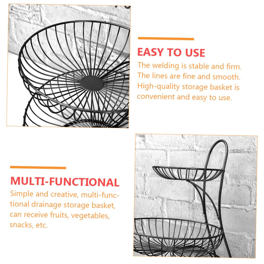 Black 3-Tier Iron Fruit Basket V895593